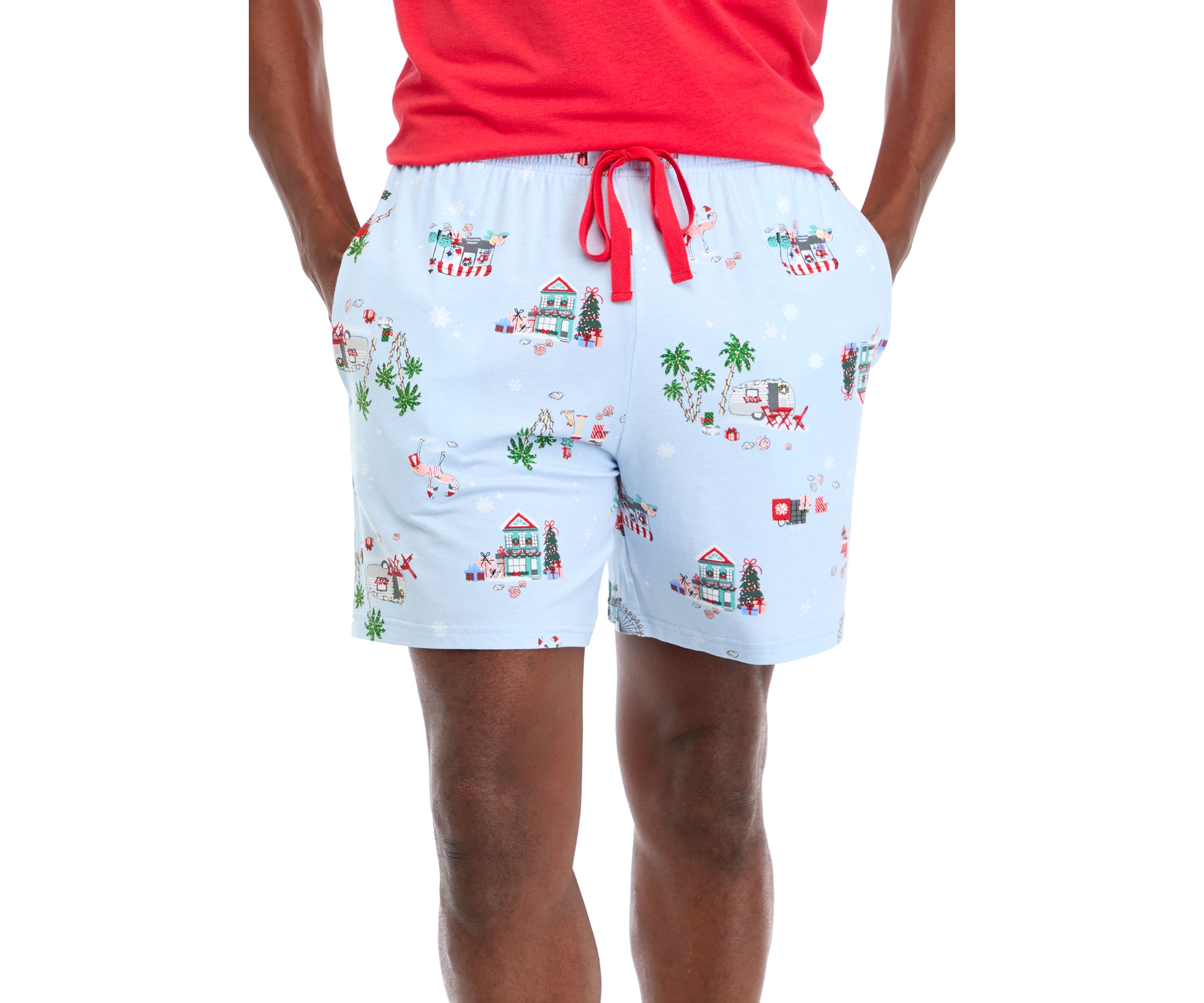 Mens Holiday Shopping Pajama Shorts