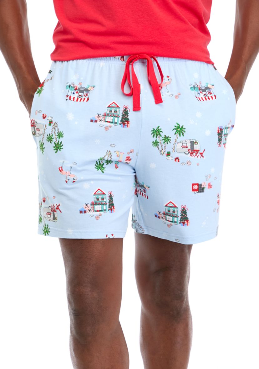 Mens Holiday Shopping Pajama Shorts