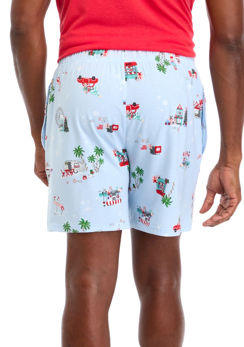 Mens Holiday Shopping Pajama Shorts
