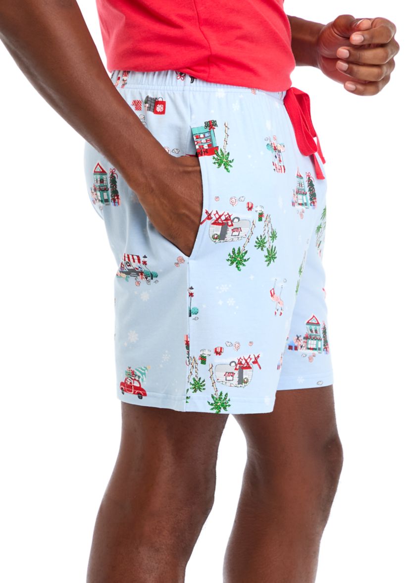 Mens Holiday Shopping Pajama Shorts