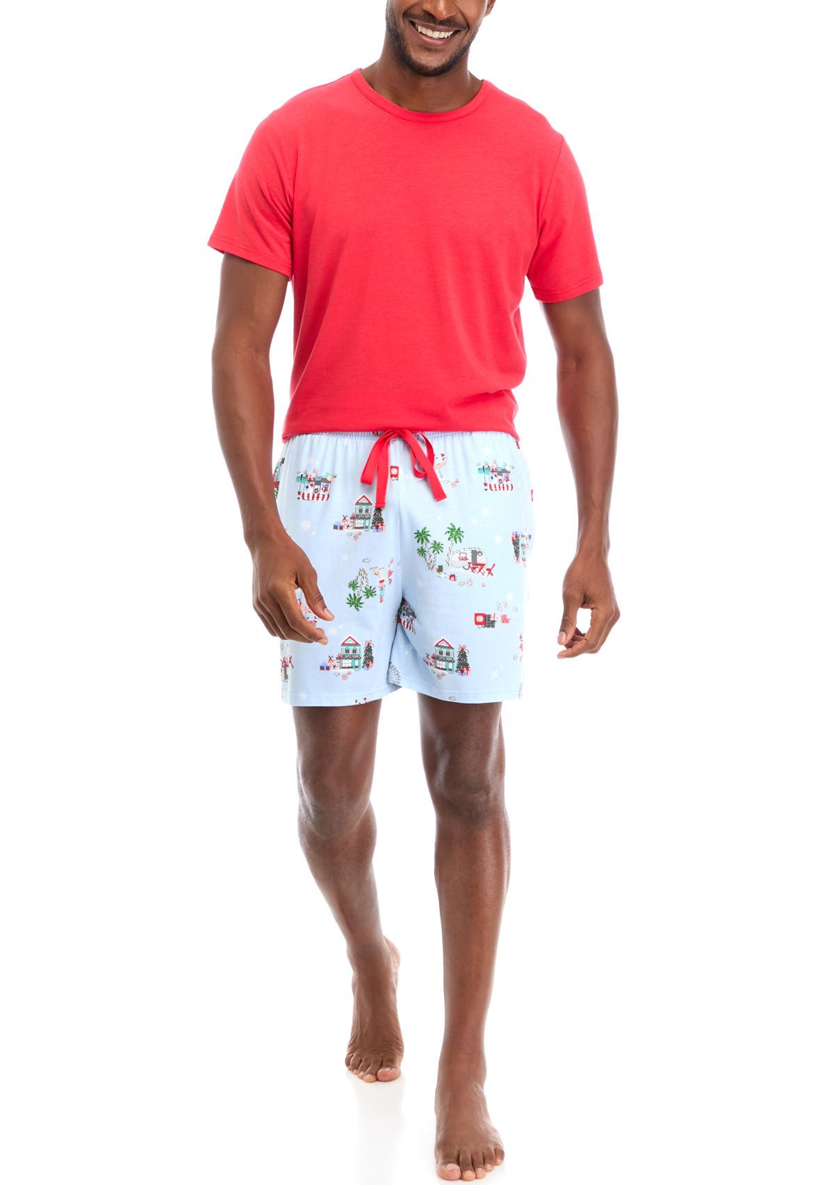 Mens Holiday Shopping Pajama Shorts