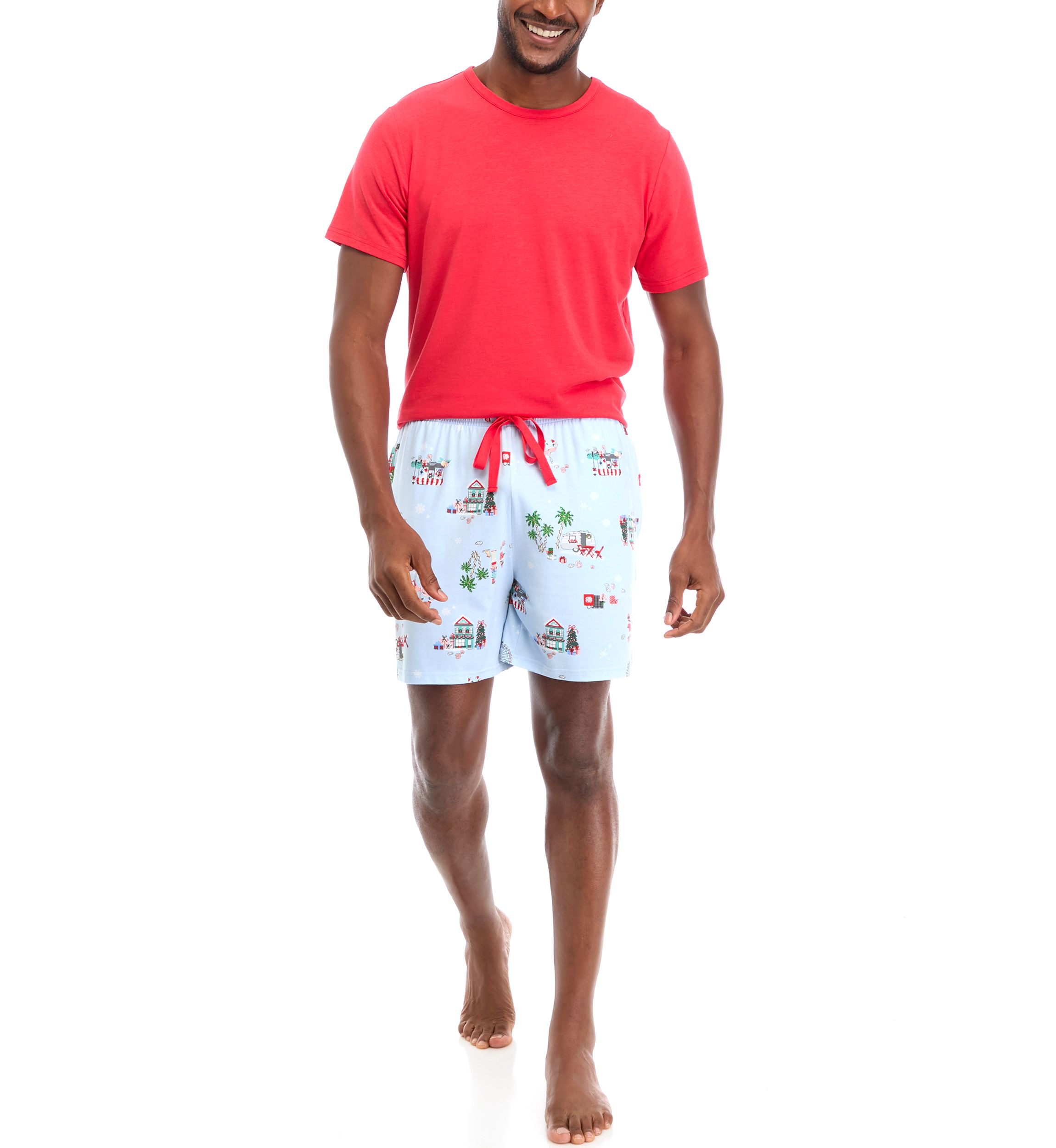 Mens Holiday Shopping Pajama Shorts