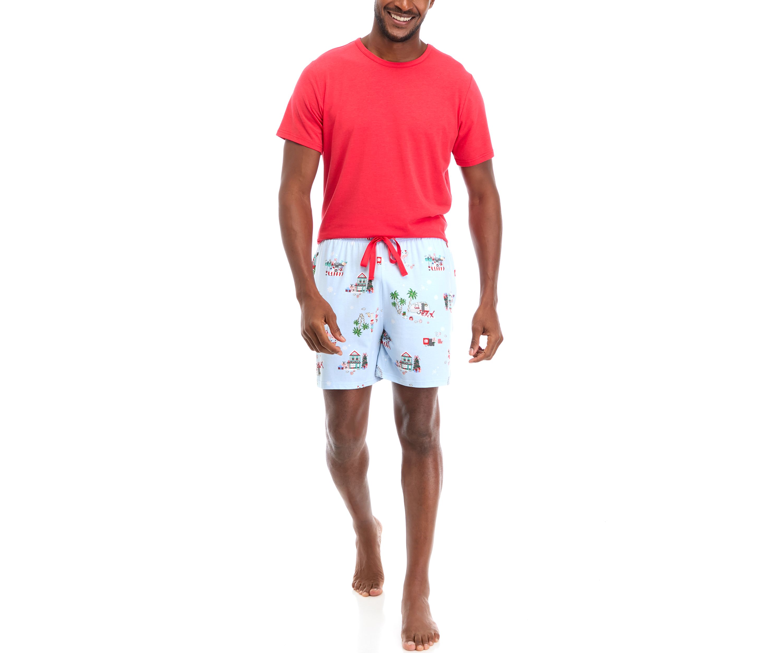 Mens Holiday Shopping Pajama Shorts