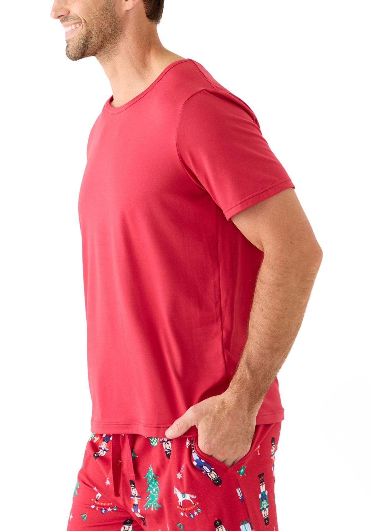 Mens Nutcracker Short Sleeve Pajama Top