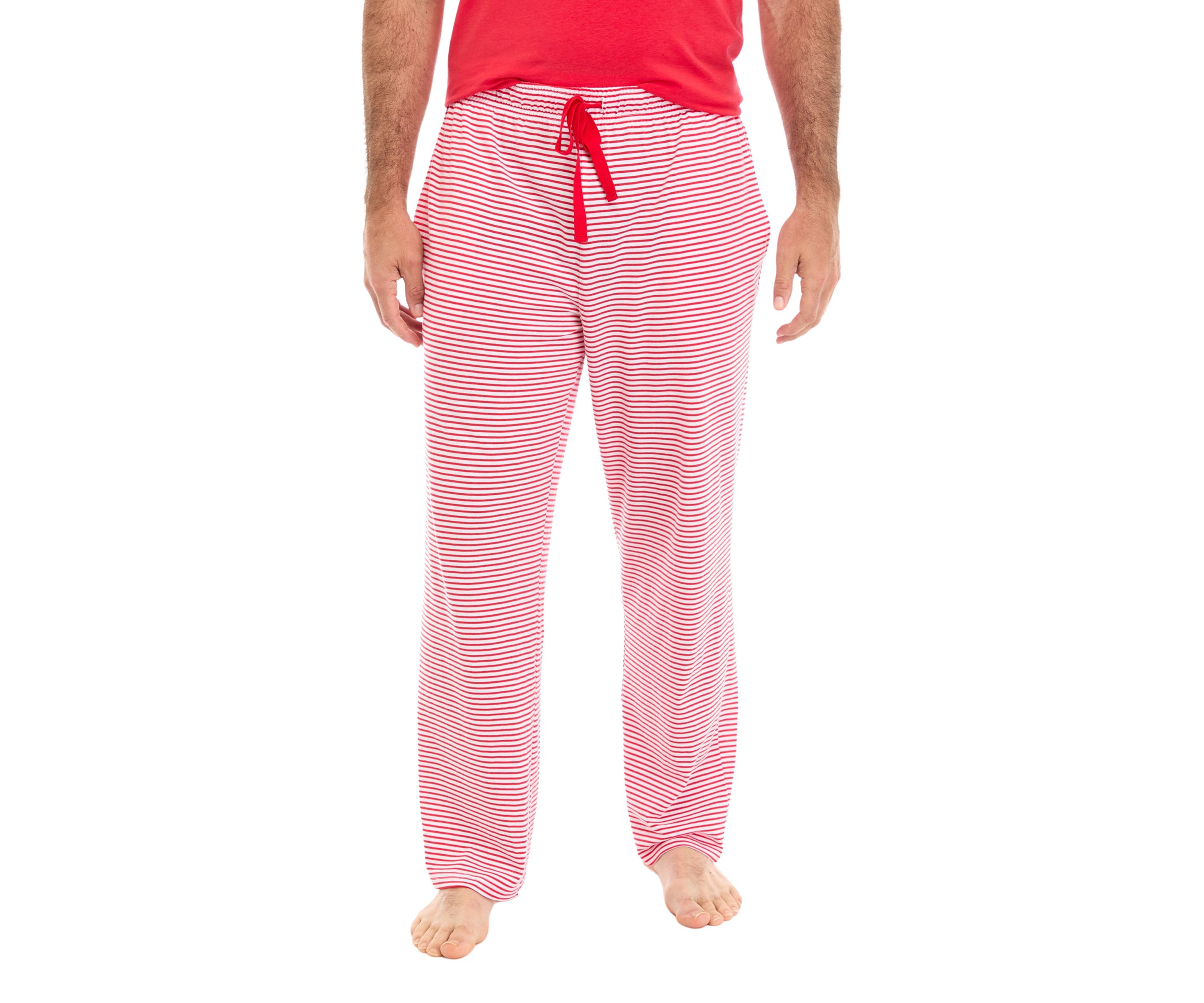 Mens Red Stripe Pajama Pants