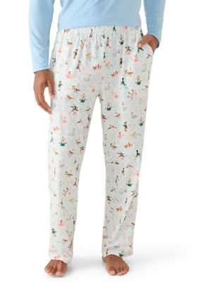 PAJAMARAMA Men's Twelve Days of Christmas Print Pajama Pants, 2XL