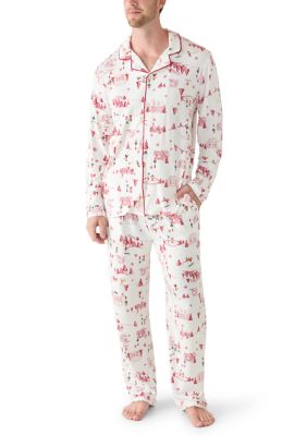 PAJAMARAMA Men's Winter Escape Pajama Set, Medium