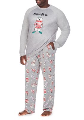 Pajamarama Skier Bear Big Tall 2 Piece Pajama Set Belk