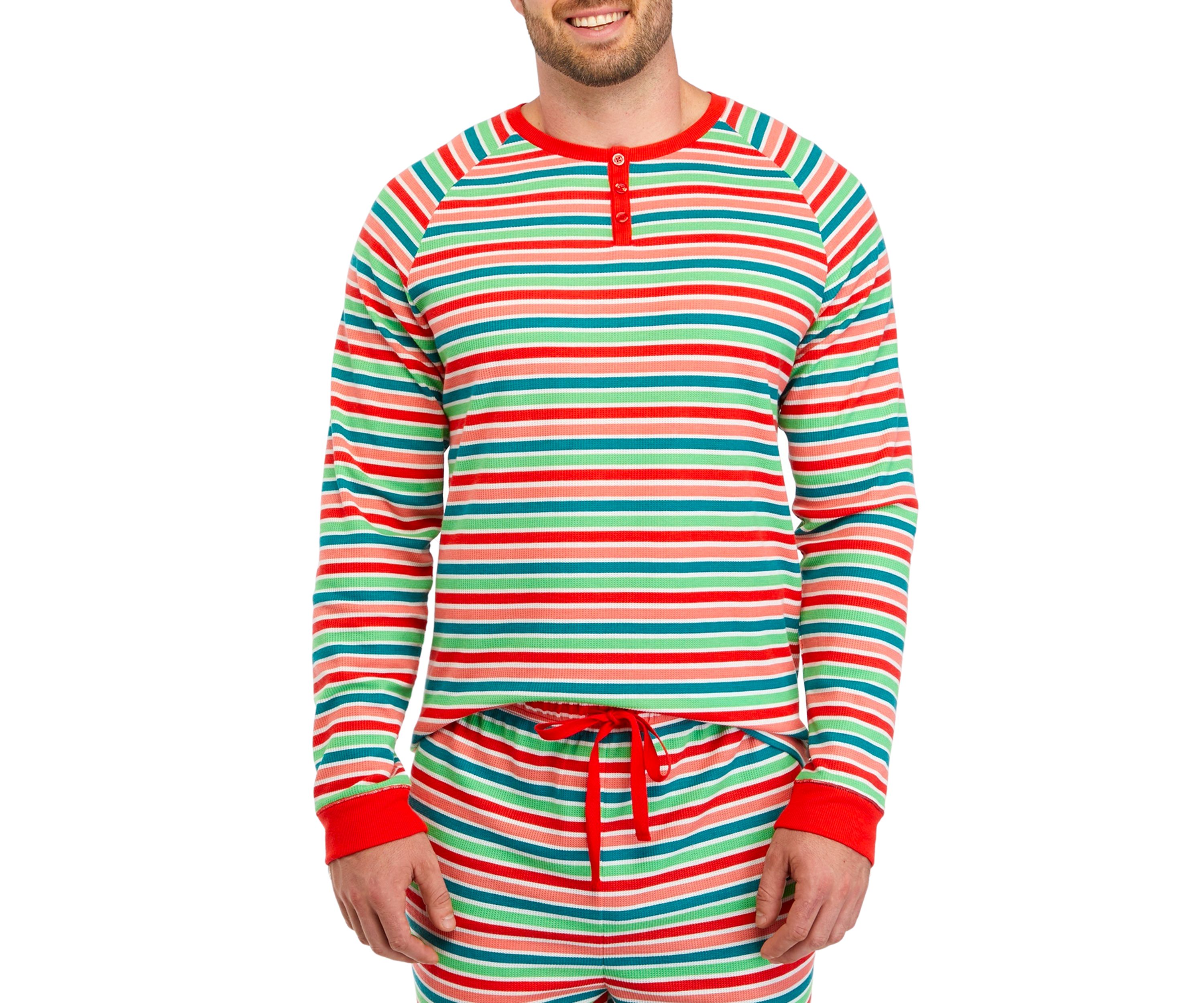 Big & Tall Merry Multi Stripe Henley Sleep Shirt