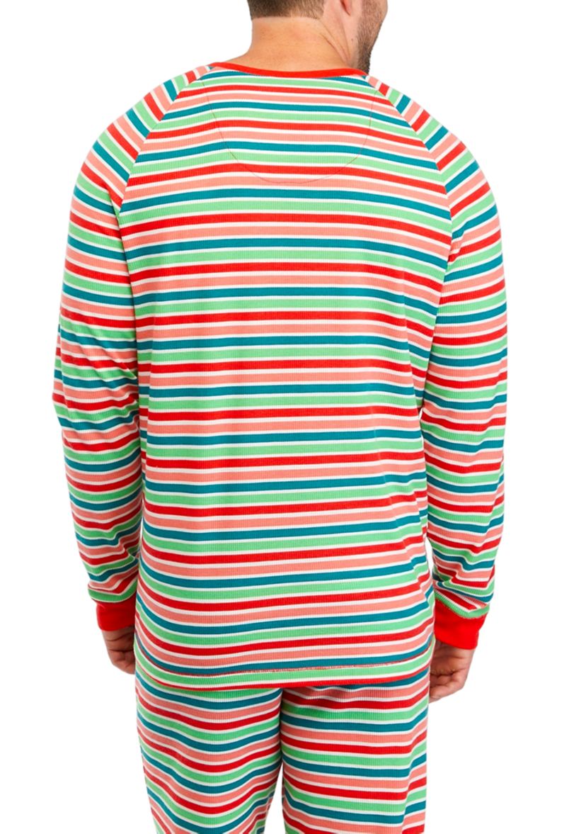 Big & Tall Merry Multi Stripe Henley Sleep Shirt