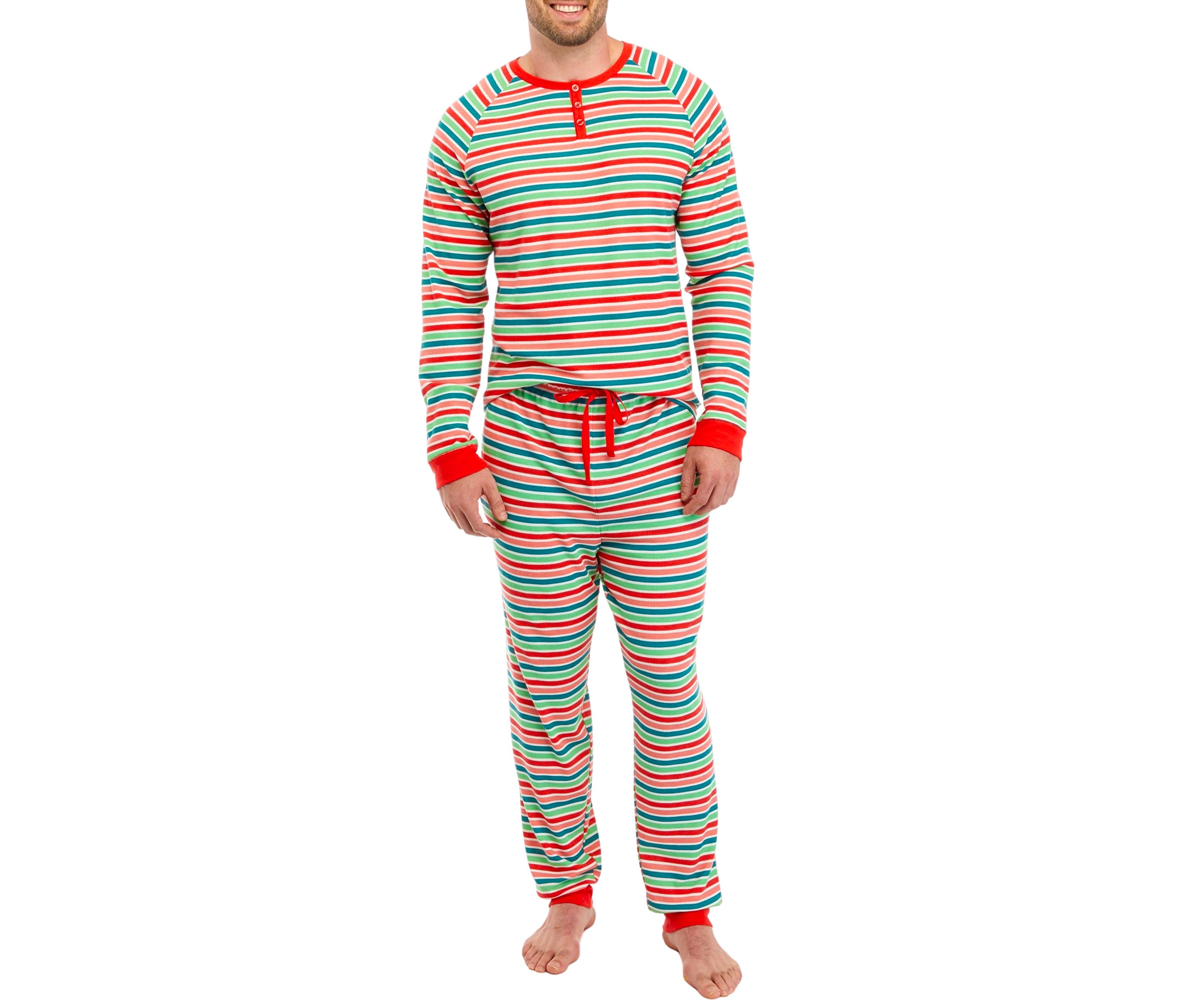 Big & Tall Merry Multi Stripe Henley Sleep Shirt