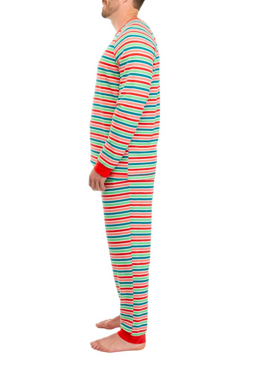 Big & Tall Merry Multi Stripe Henley Sleep Shirt