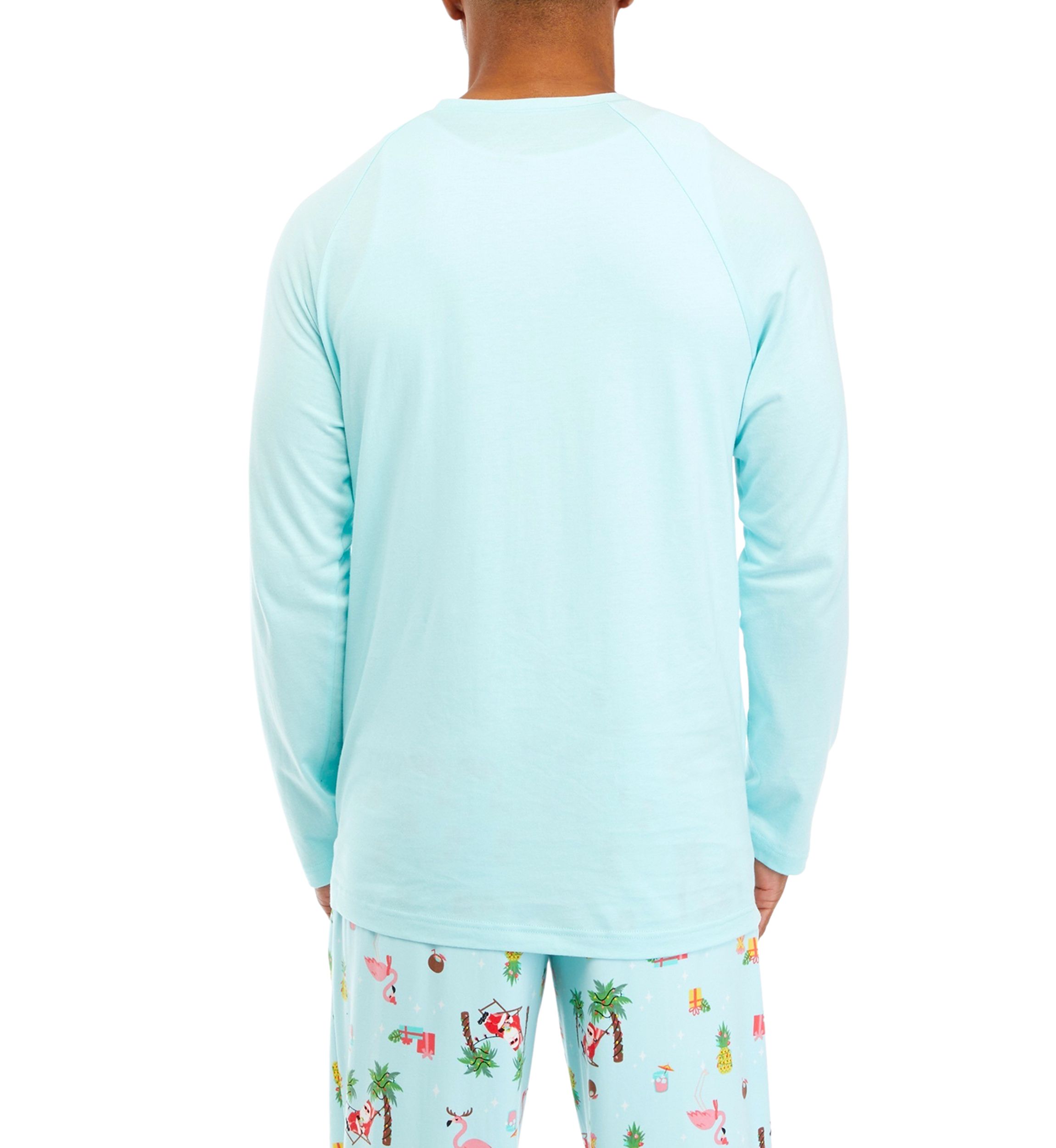 Mens Beach Printed Long Sleeve Sleep Shirt