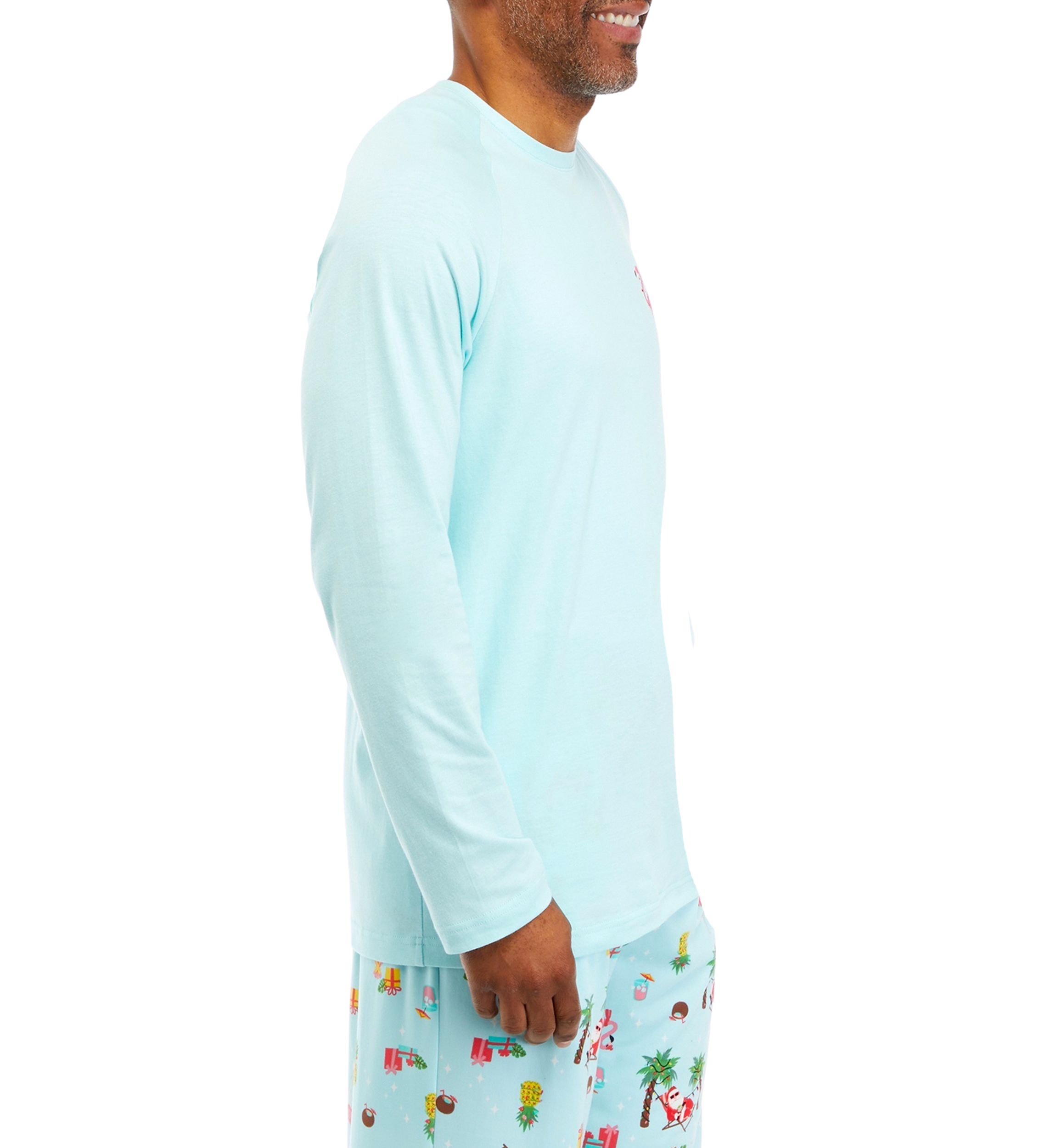Mens Beach Printed Long Sleeve Sleep Shirt