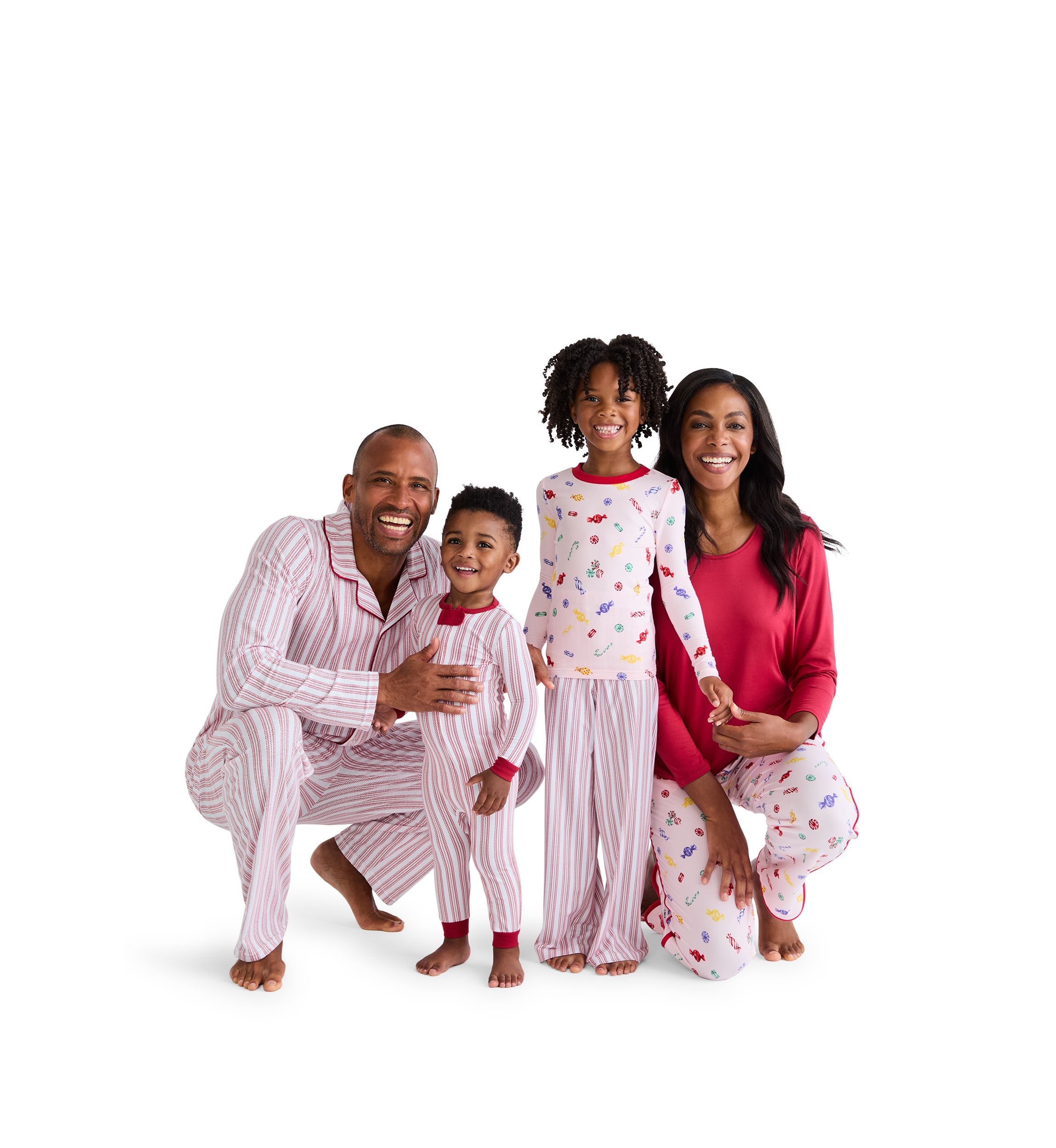 Mens Red Striped Notched Collar Pajama Set