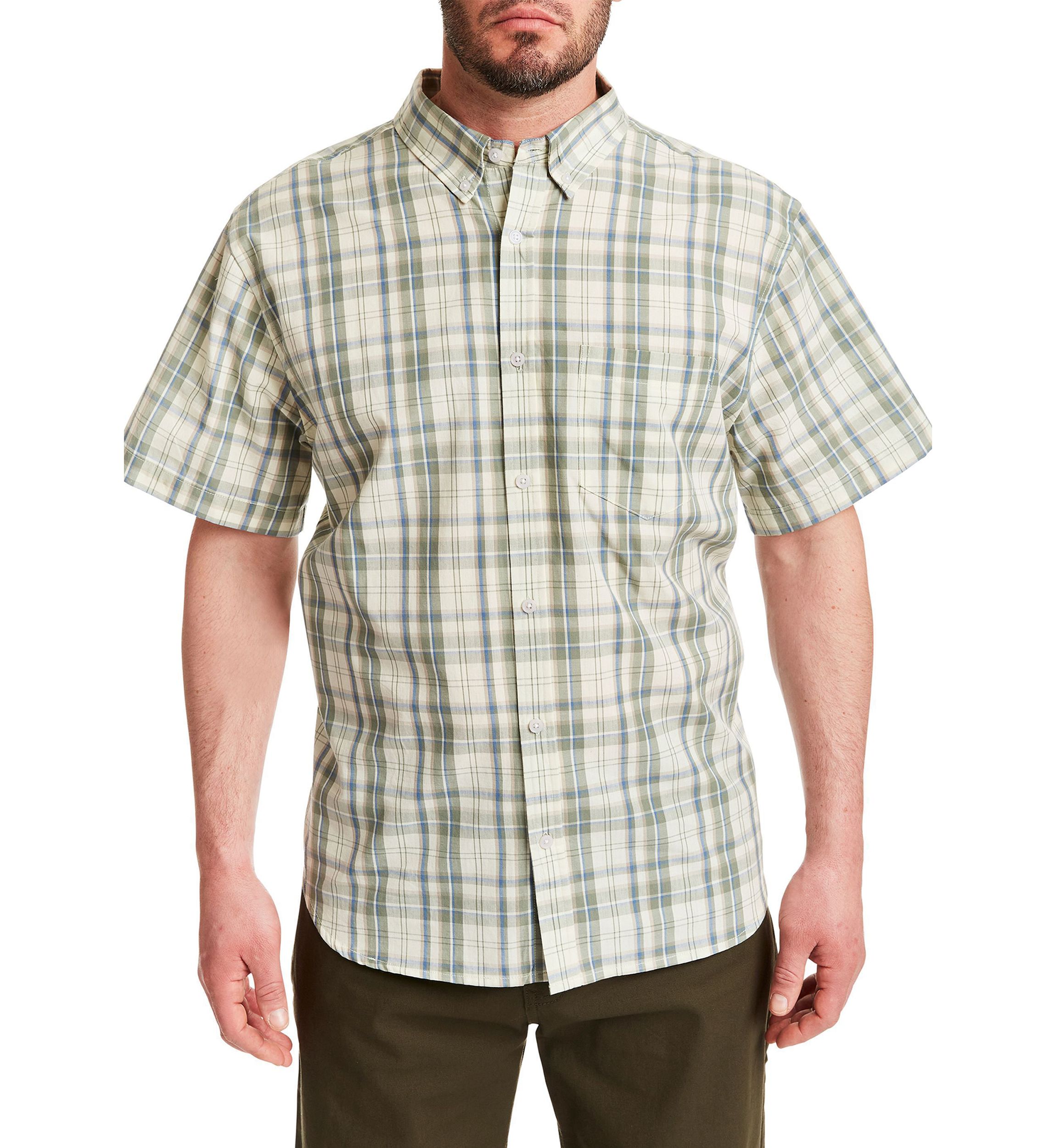 Short Sleeve Cotton Plaid Shirt