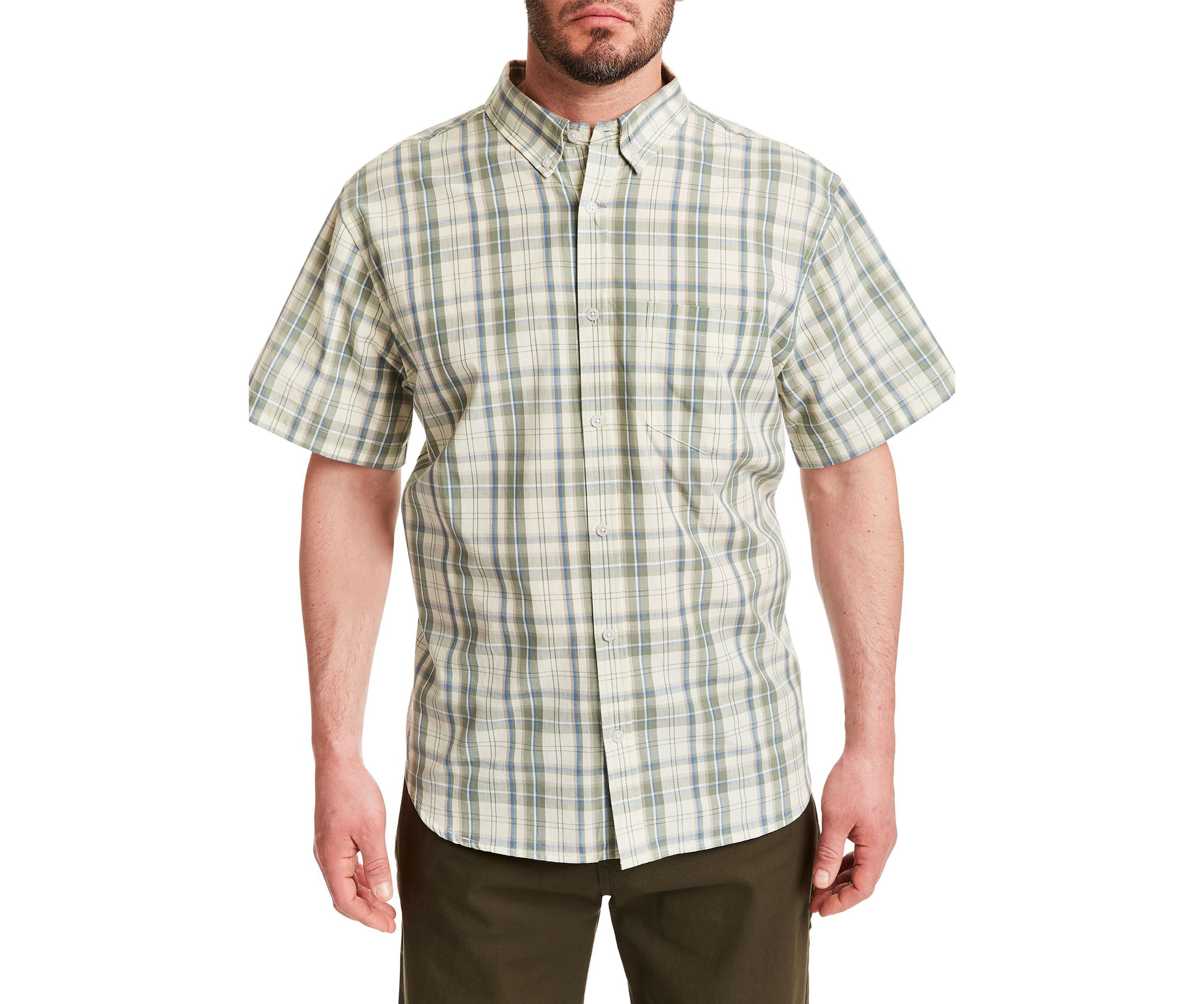 Short Sleeve Cotton Plaid Shirt
