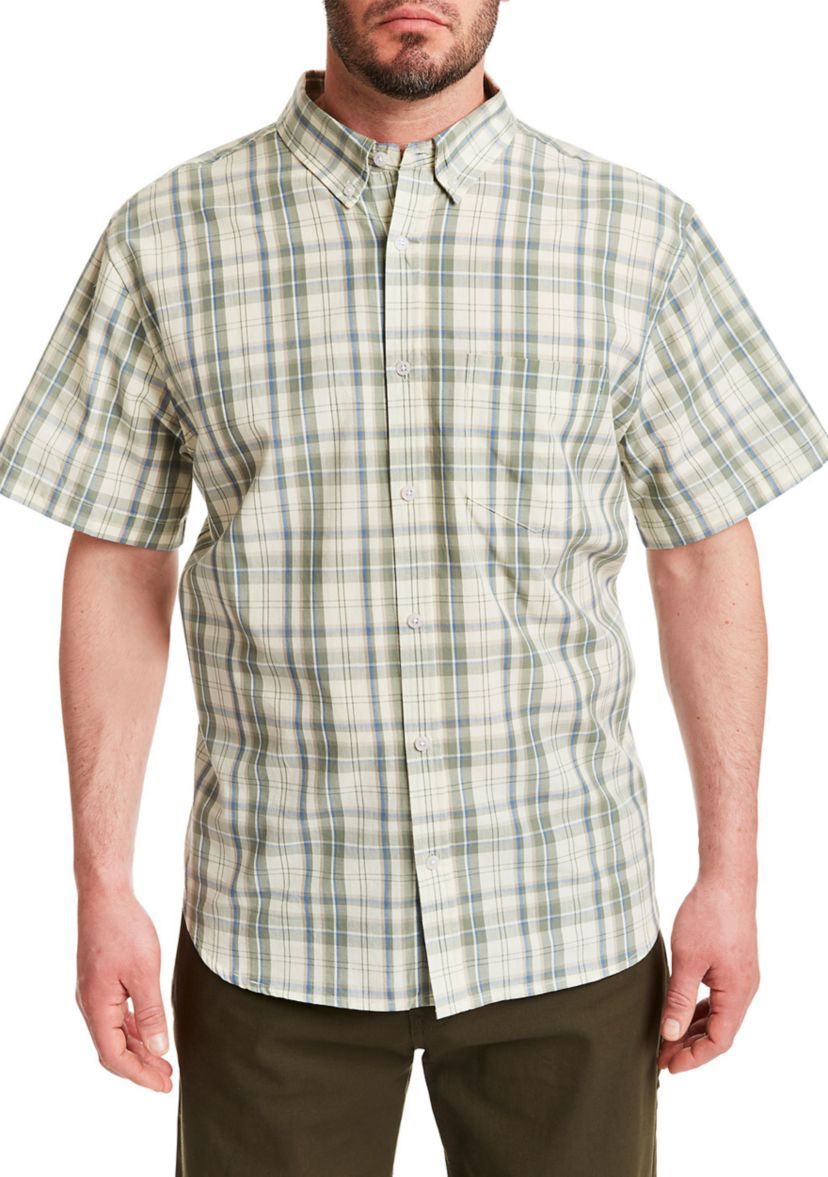 Short Sleeve Cotton Plaid Shirt