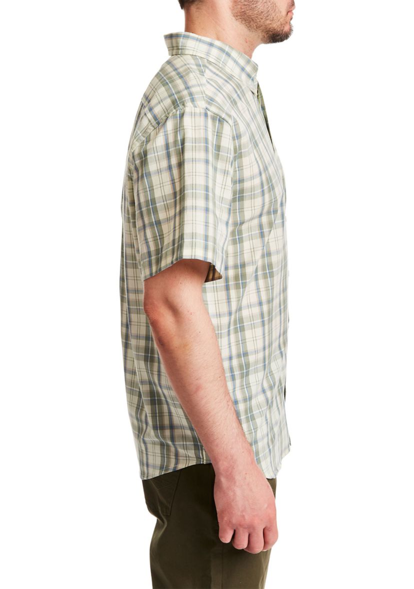 Short Sleeve Cotton Plaid Shirt