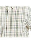 Mens Short Sleeve Cotton Plaid Shirt