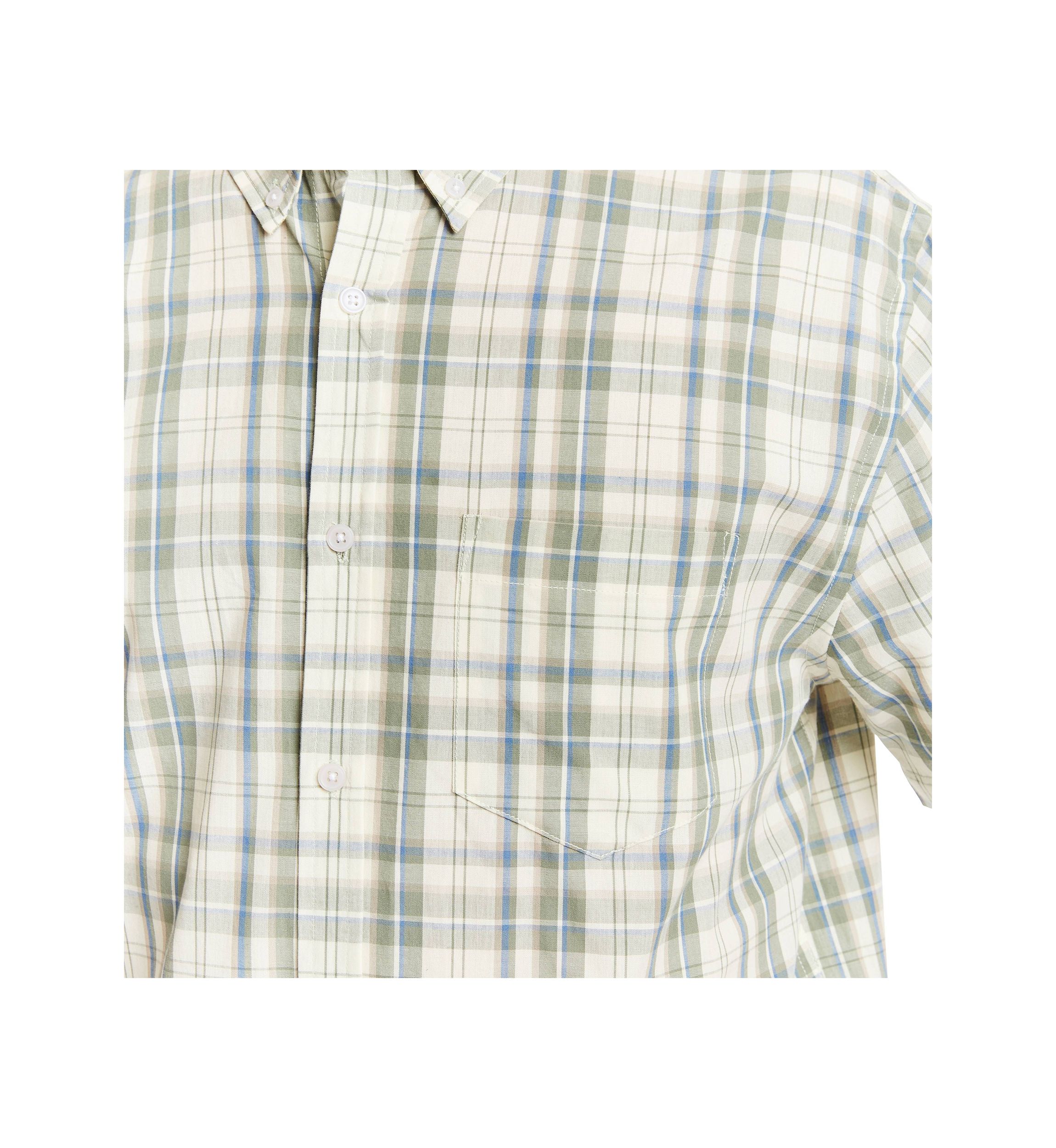 Short Sleeve Cotton Plaid Shirt