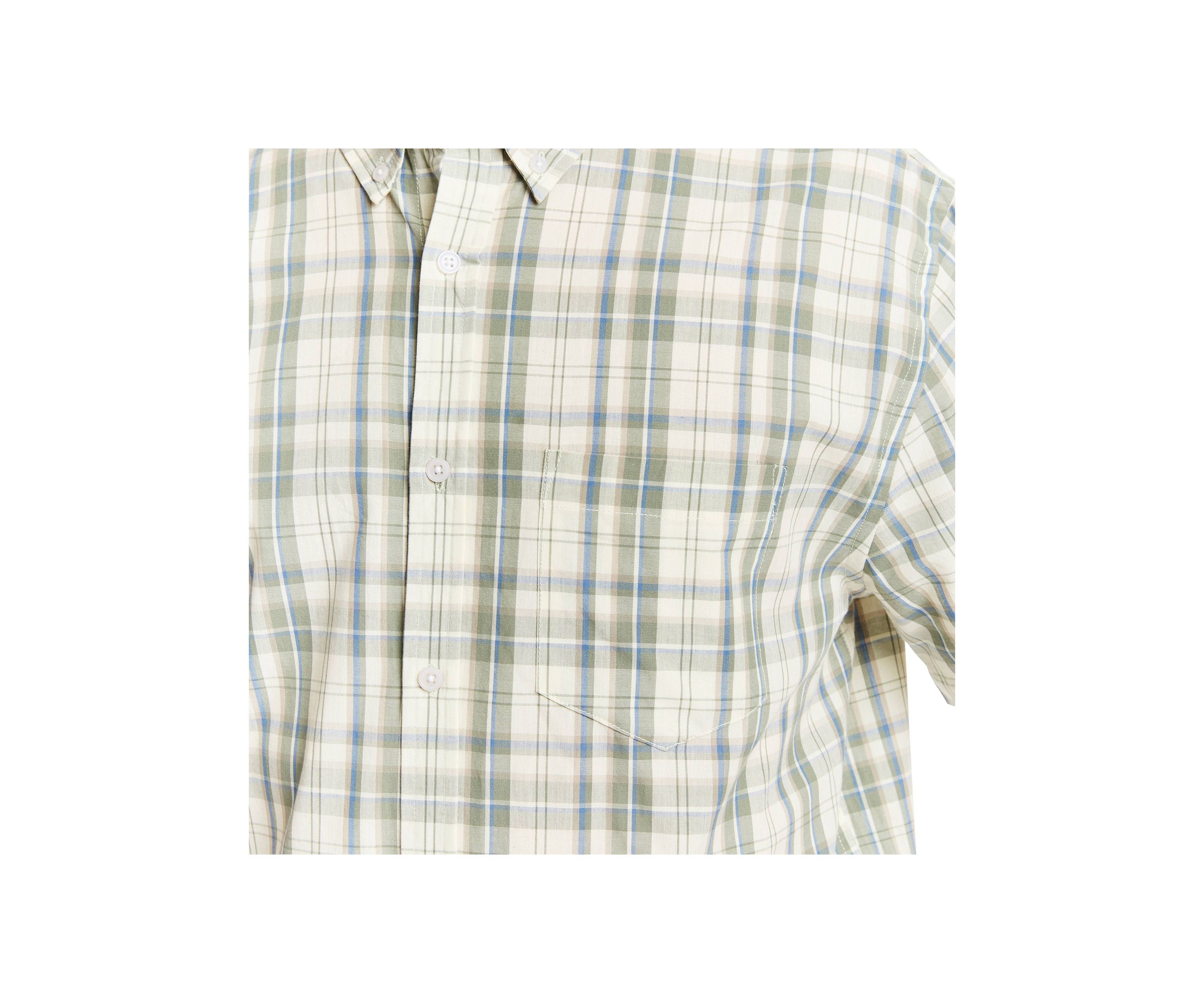 Short Sleeve Cotton Plaid Shirt