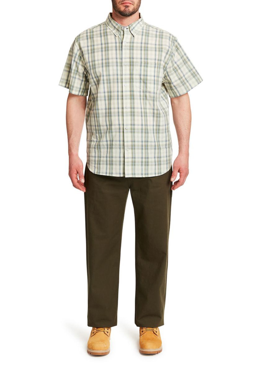 Short Sleeve Cotton Plaid Shirt