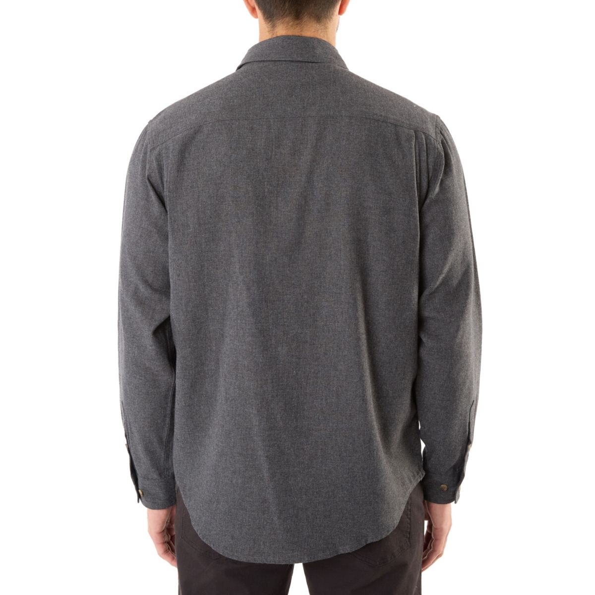 Long Sleeve 2-Pocket Solid Heather Flannel Shirt With Pen-Slot