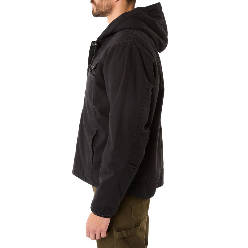 Sherpa-Lined Duck Canvas Hooded Work Jacket