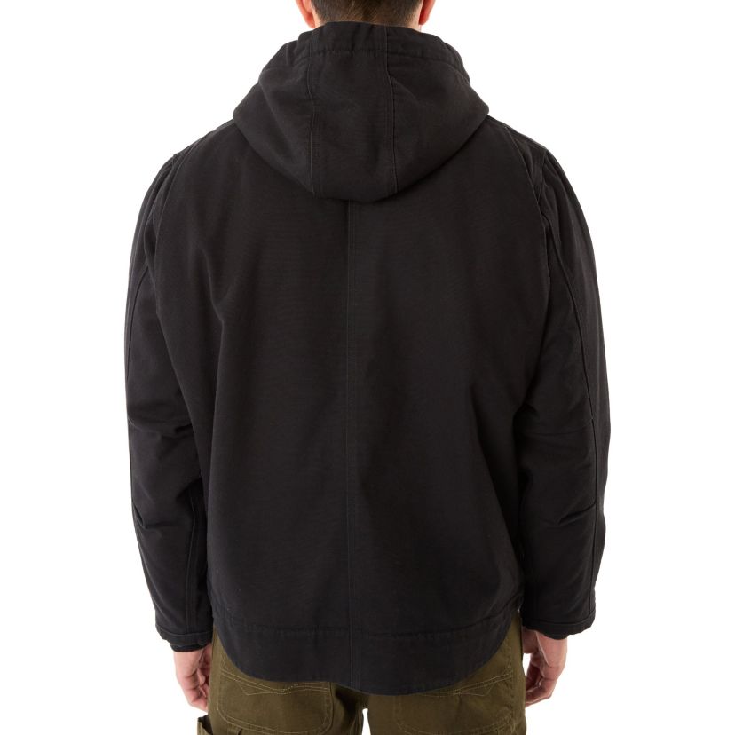 Sherpa-Lined Duck Canvas Hooded Work Jacket