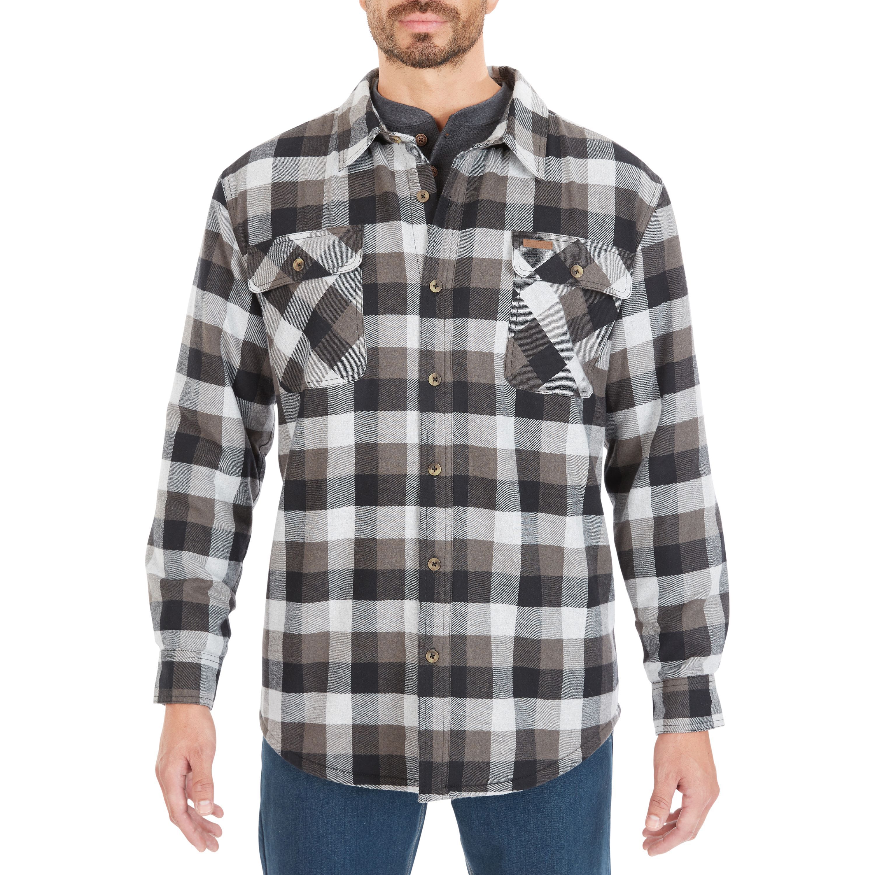 Big & Tall Sherpa-Lined Flannel Shirt Jacket