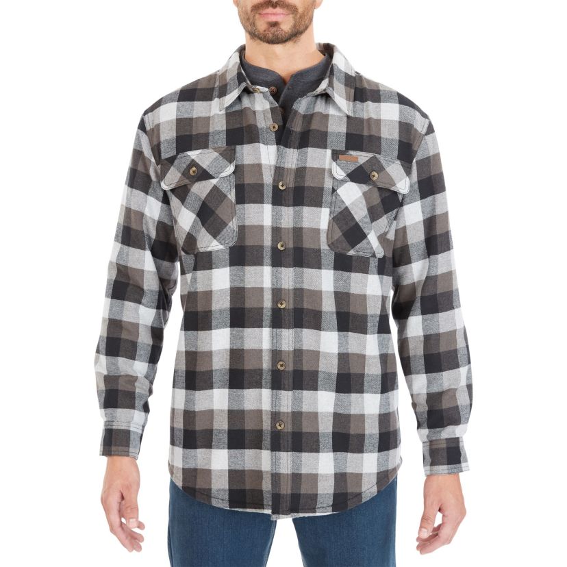 Big & Tall Sherpa-Lined Flannel Shirt Jacket