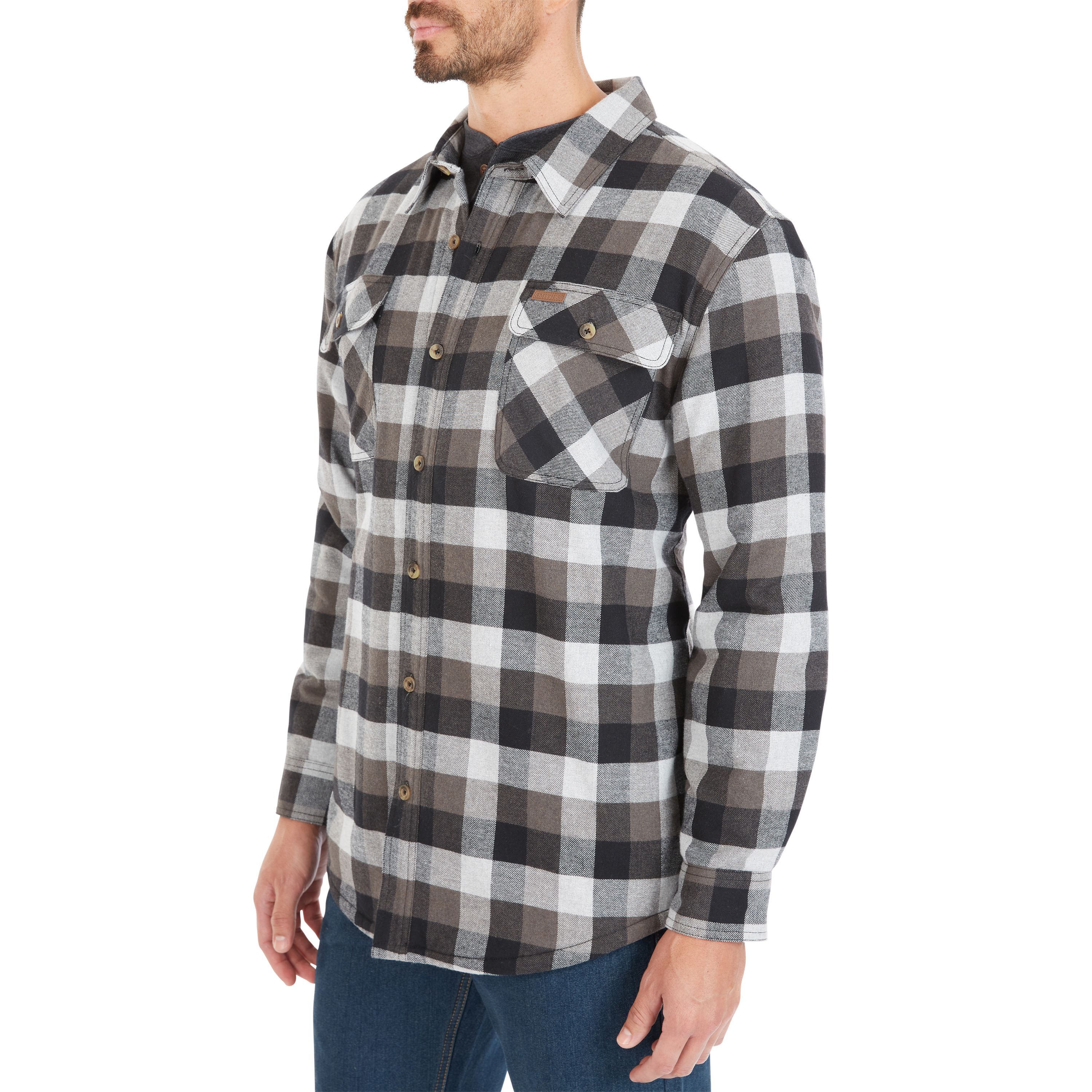 Big & Tall Sherpa-Lined Flannel Shirt Jacket