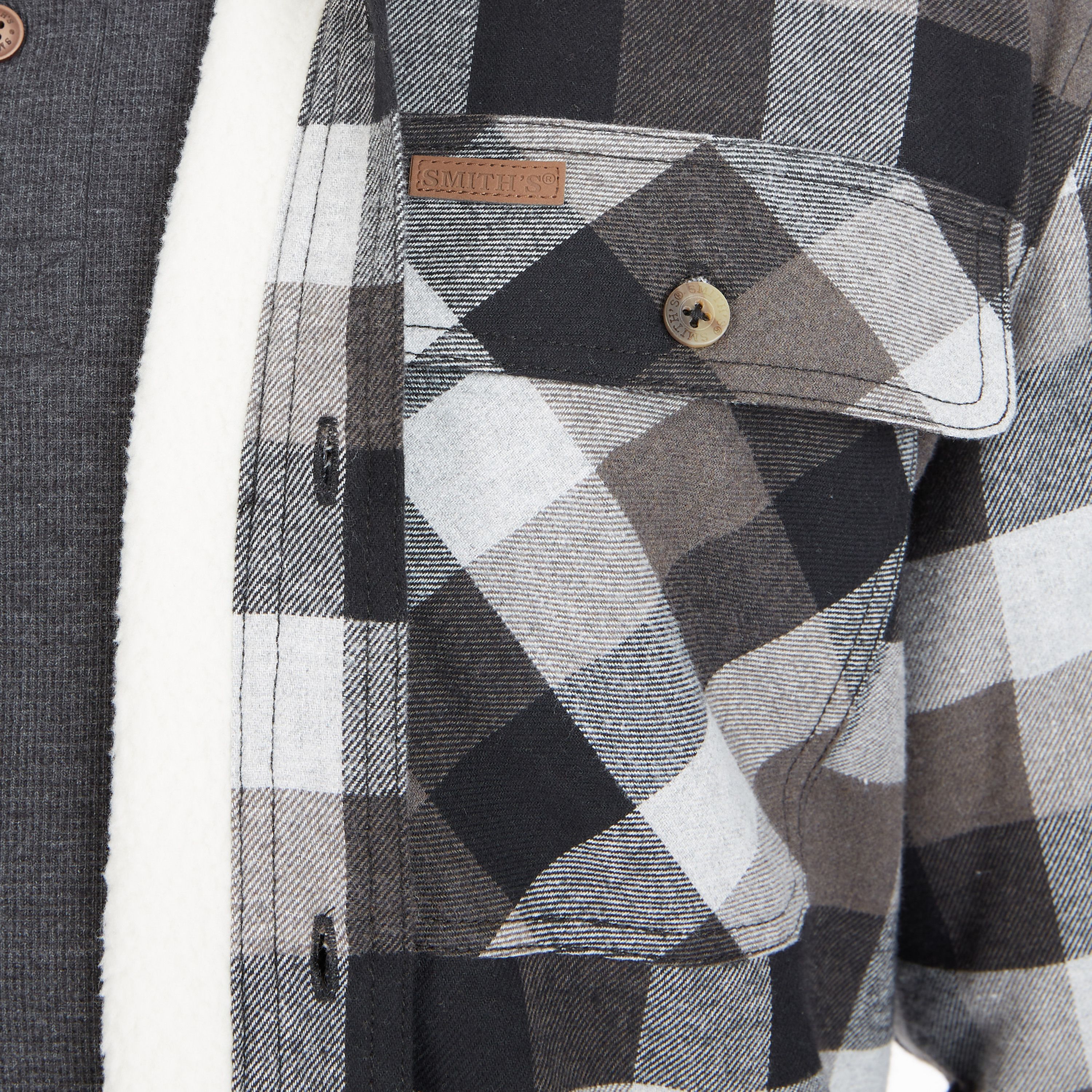 Big & Tall Sherpa-Lined Flannel Shirt Jacket