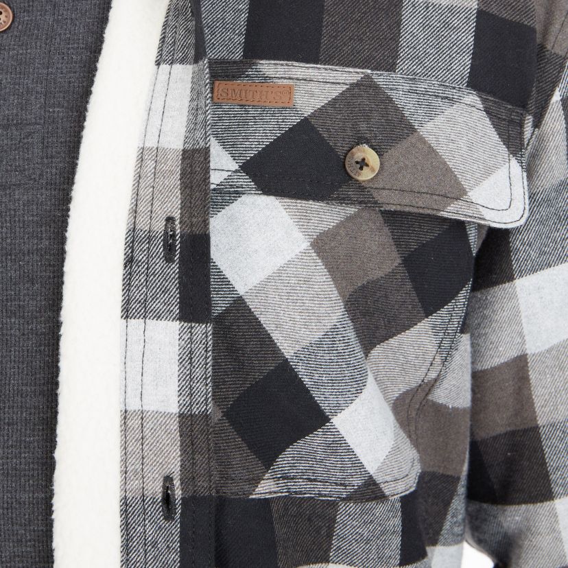 Big & Tall Sherpa-Lined Flannel Shirt Jacket