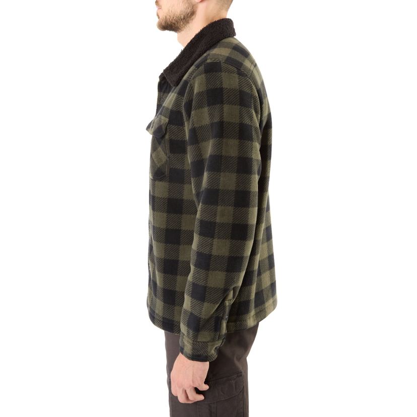 Big & Tall Sherpa-Lined Plaid Polarfleece Jacket