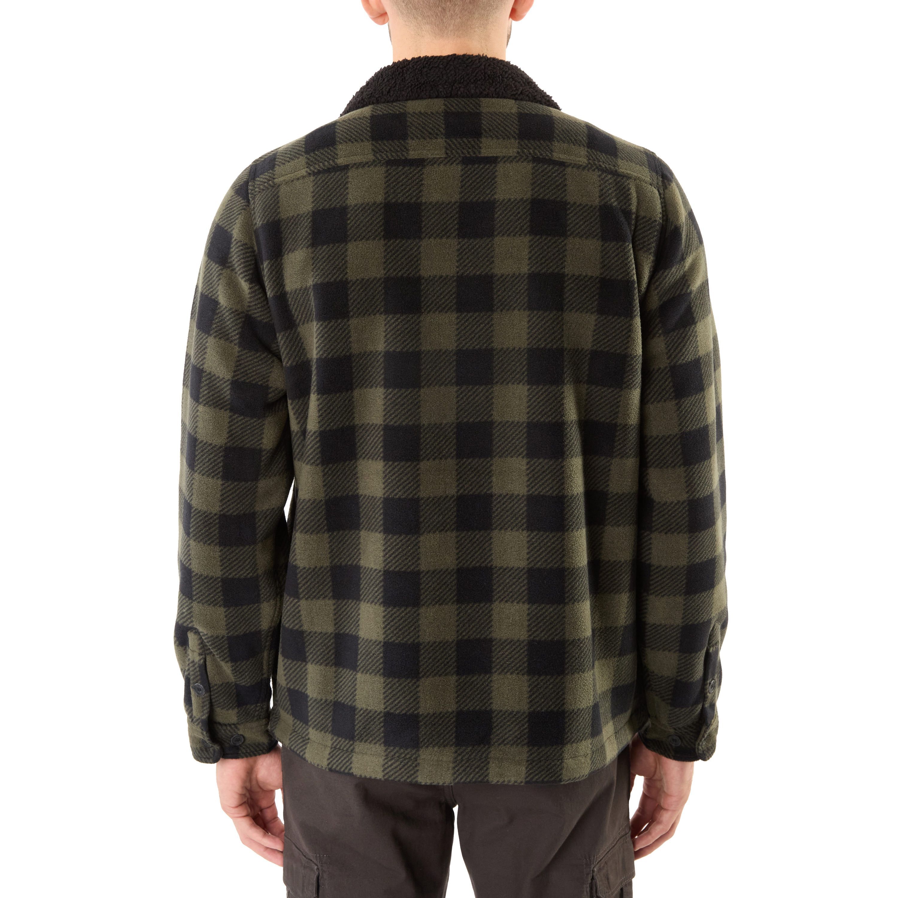 Big & Tall Sherpa-Lined Plaid Polarfleece Jacket