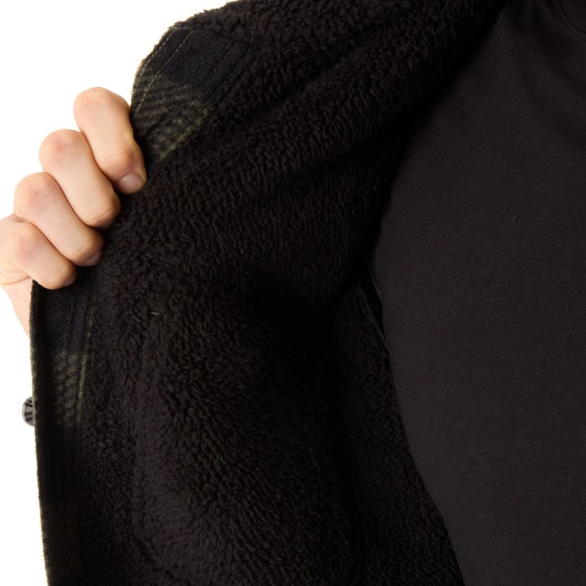Big & Tall Sherpa-Lined Plaid Polarfleece Jacket