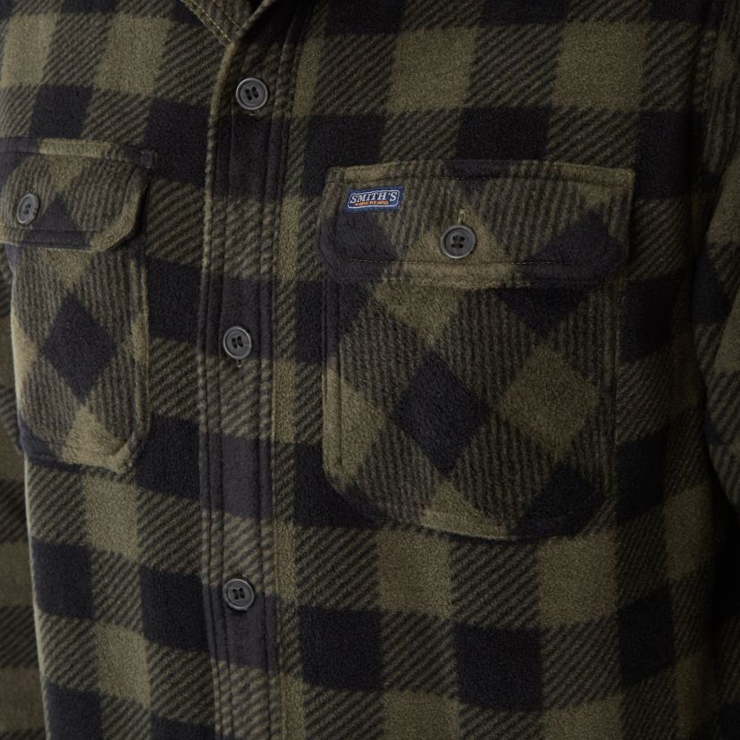 Big & Tall Sherpa-Lined Plaid Polarfleece Jacket