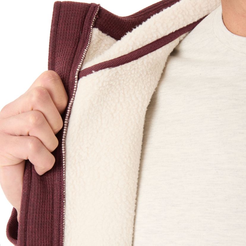 Big & Tall Sherpa-Lined Heathered Thermal Hooded Full-Zip Shirt Jacket