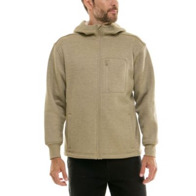 Hallstatt Men's Sherpa-Lined Heather Thermal Hooded Full-Zip Shirt Jacket, 2XL