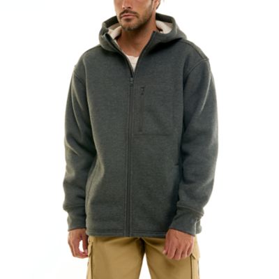 Men's Hallstatt Workwear Sherpa-Lined Bonded Thermal Full Zip Shirt Jacket, Grey, 2XL