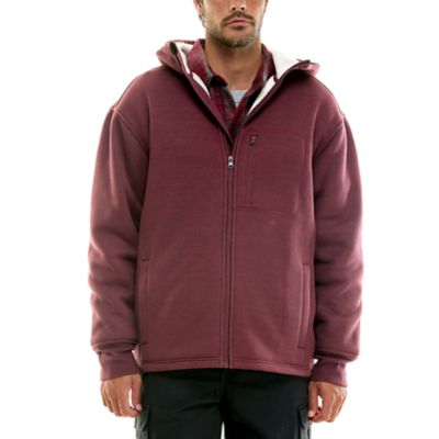 Men's Hallstatt Workwear Sherpa-Lined Bonded Thermal Full Zip Shirt Jacket, Burgundy, 2XL