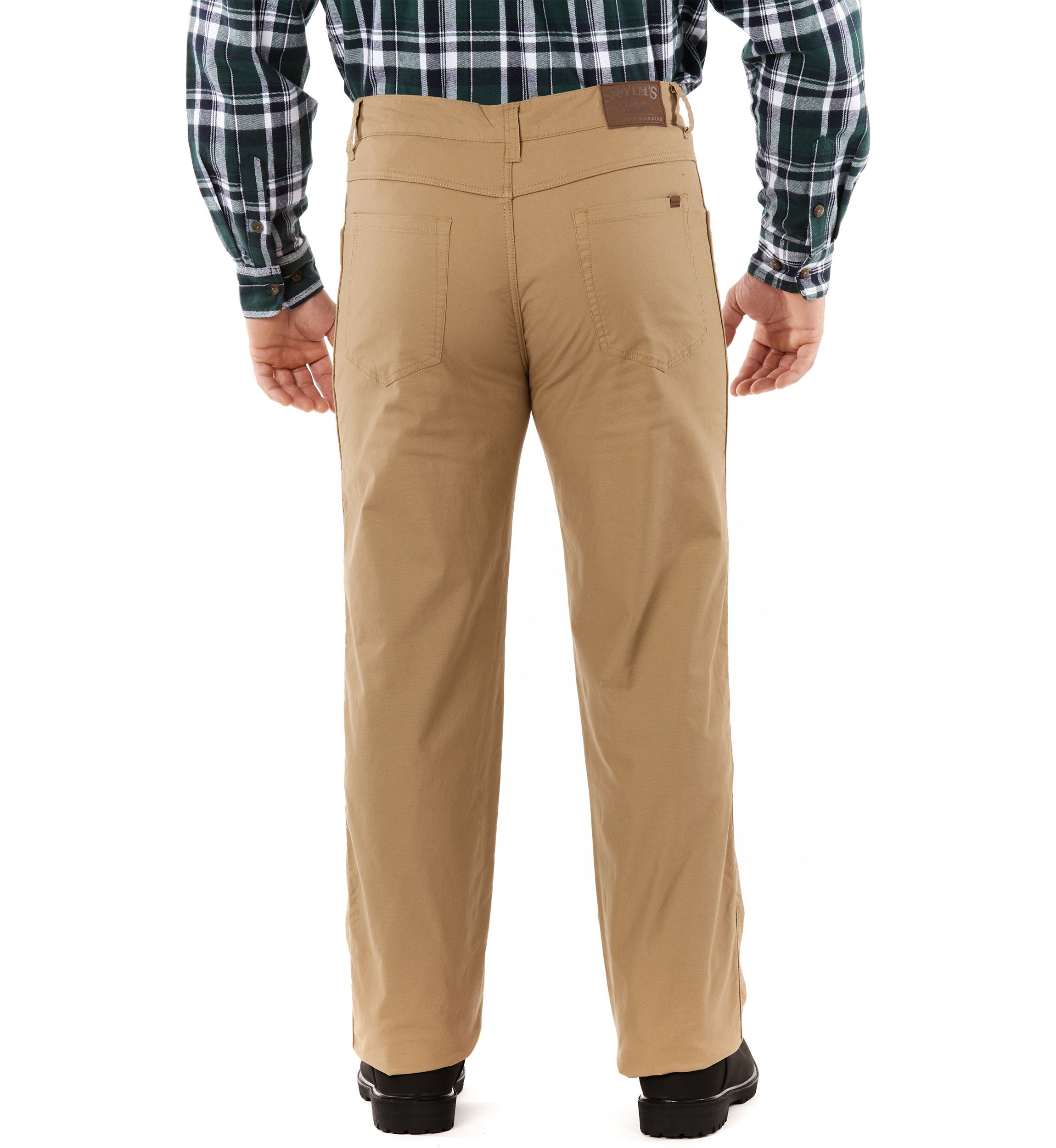 Print Fleece Lined 5 Pocket Canvas Pants
