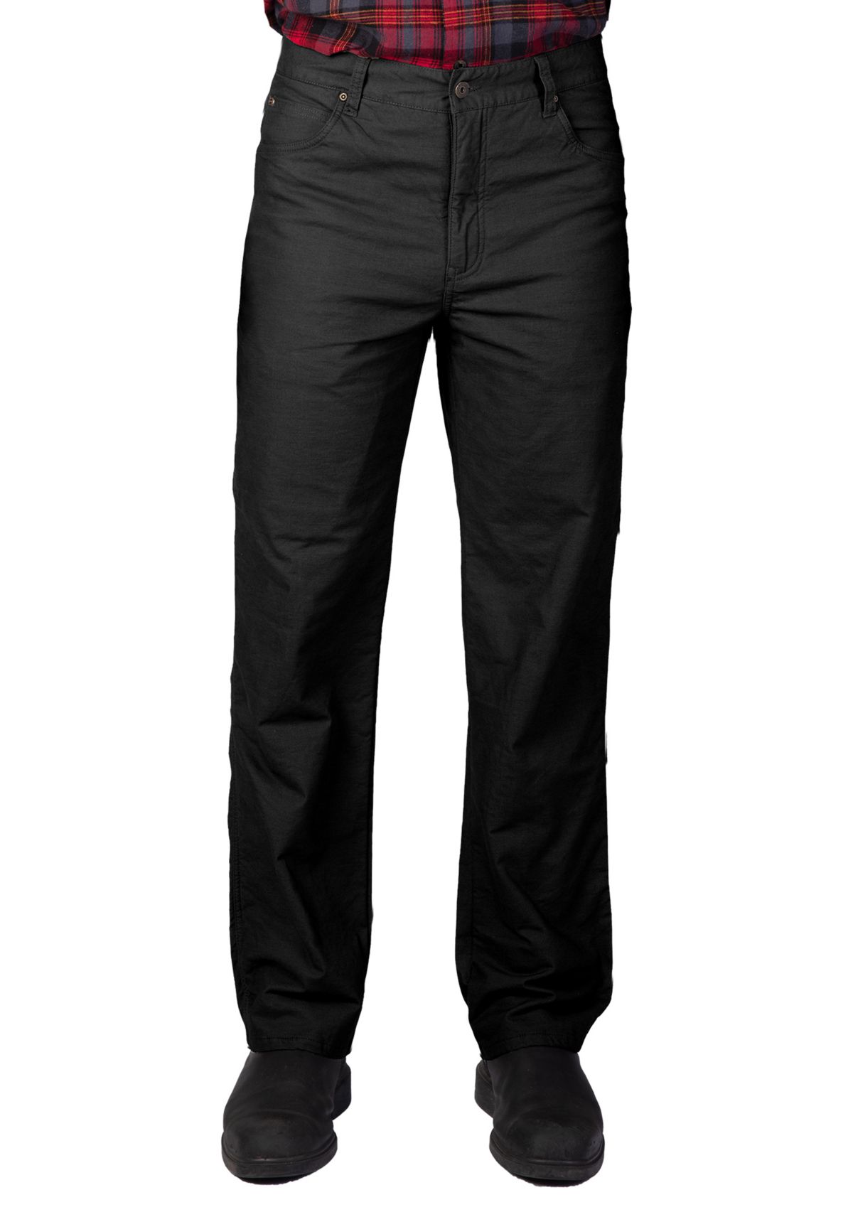Stretch Fleece-Lined Canvas 5-Pocket Pant