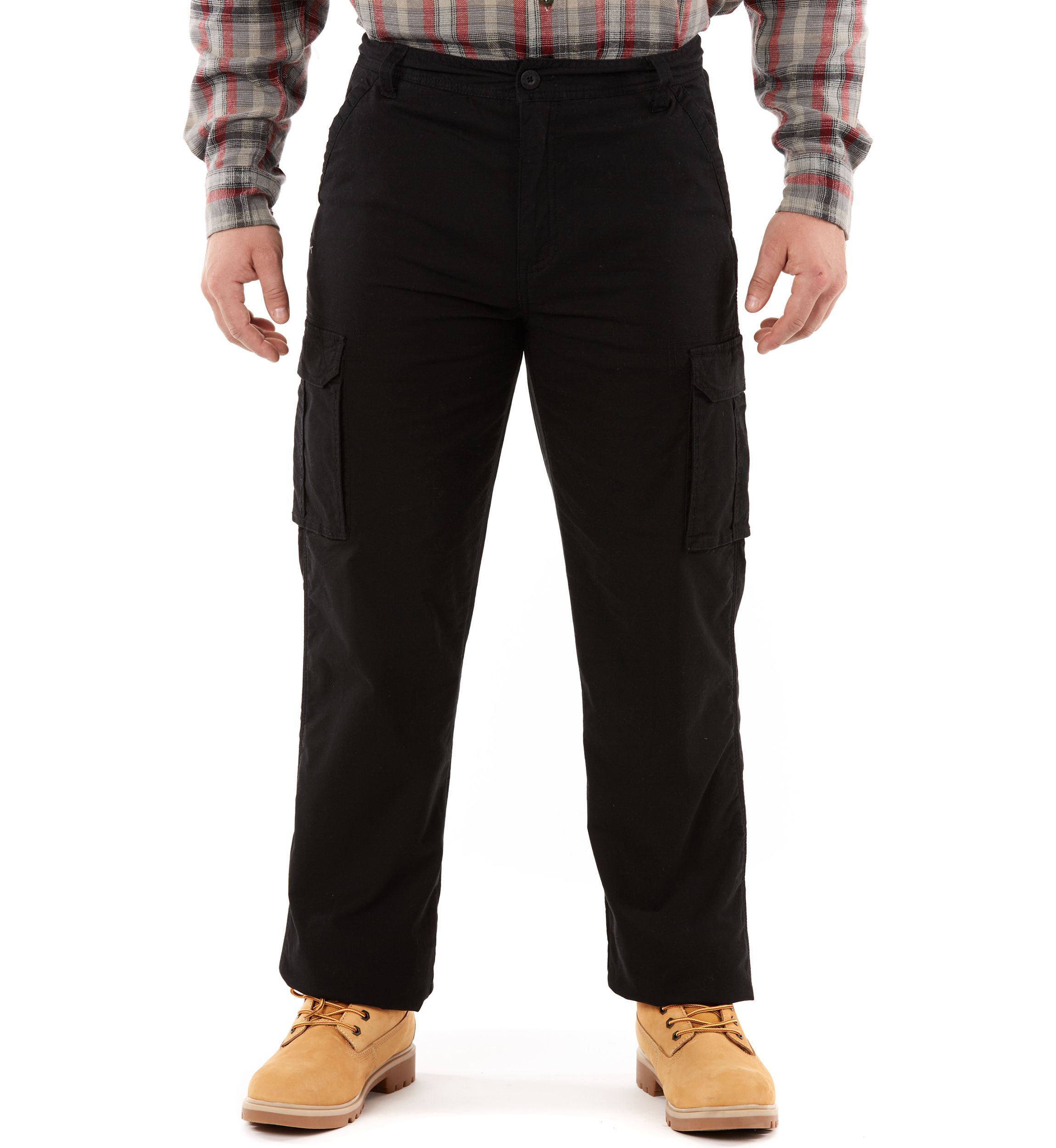 Print Fleece Lined Cargo Canvas Pants