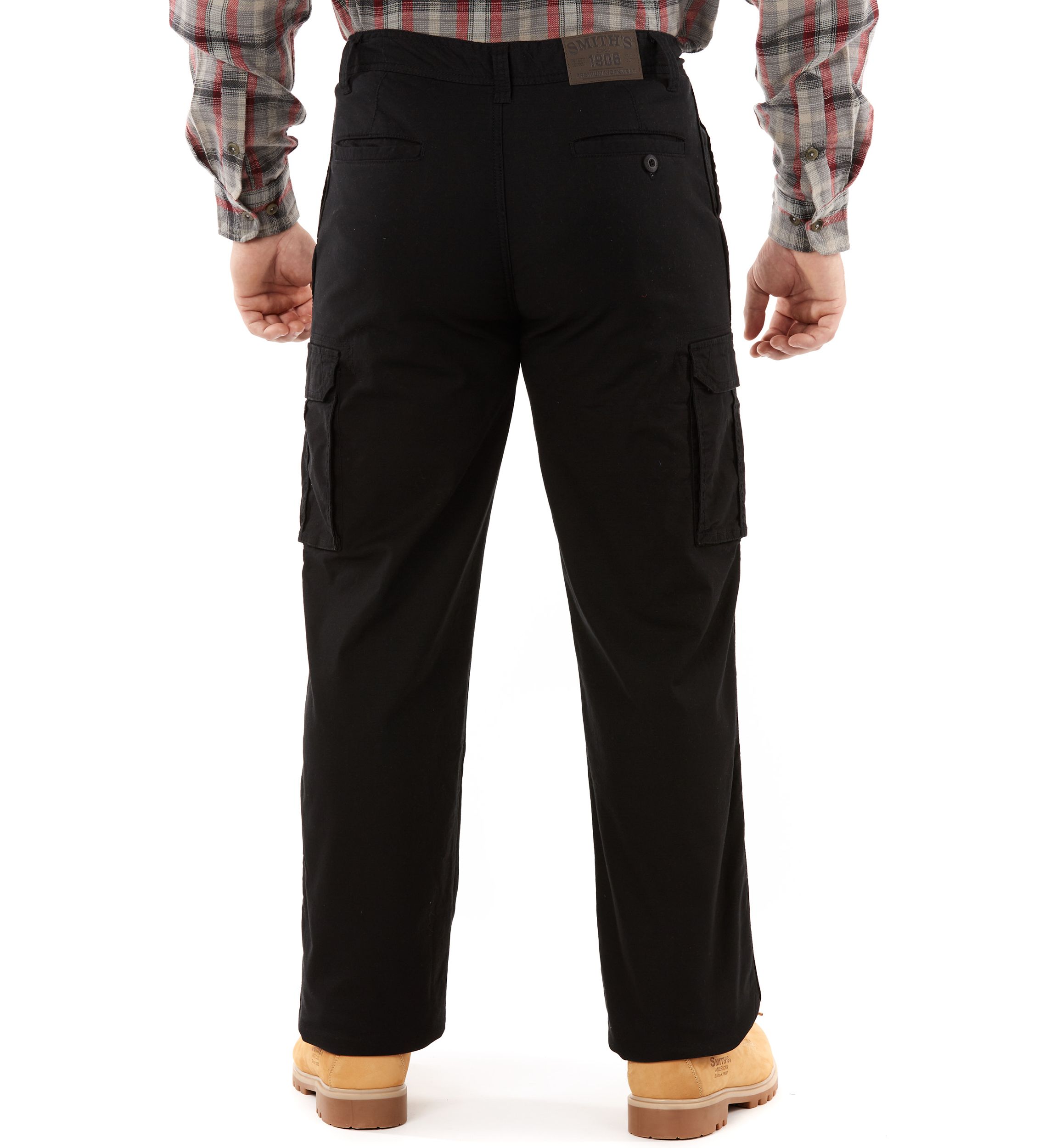 Print Fleece Lined Cargo Canvas Pants