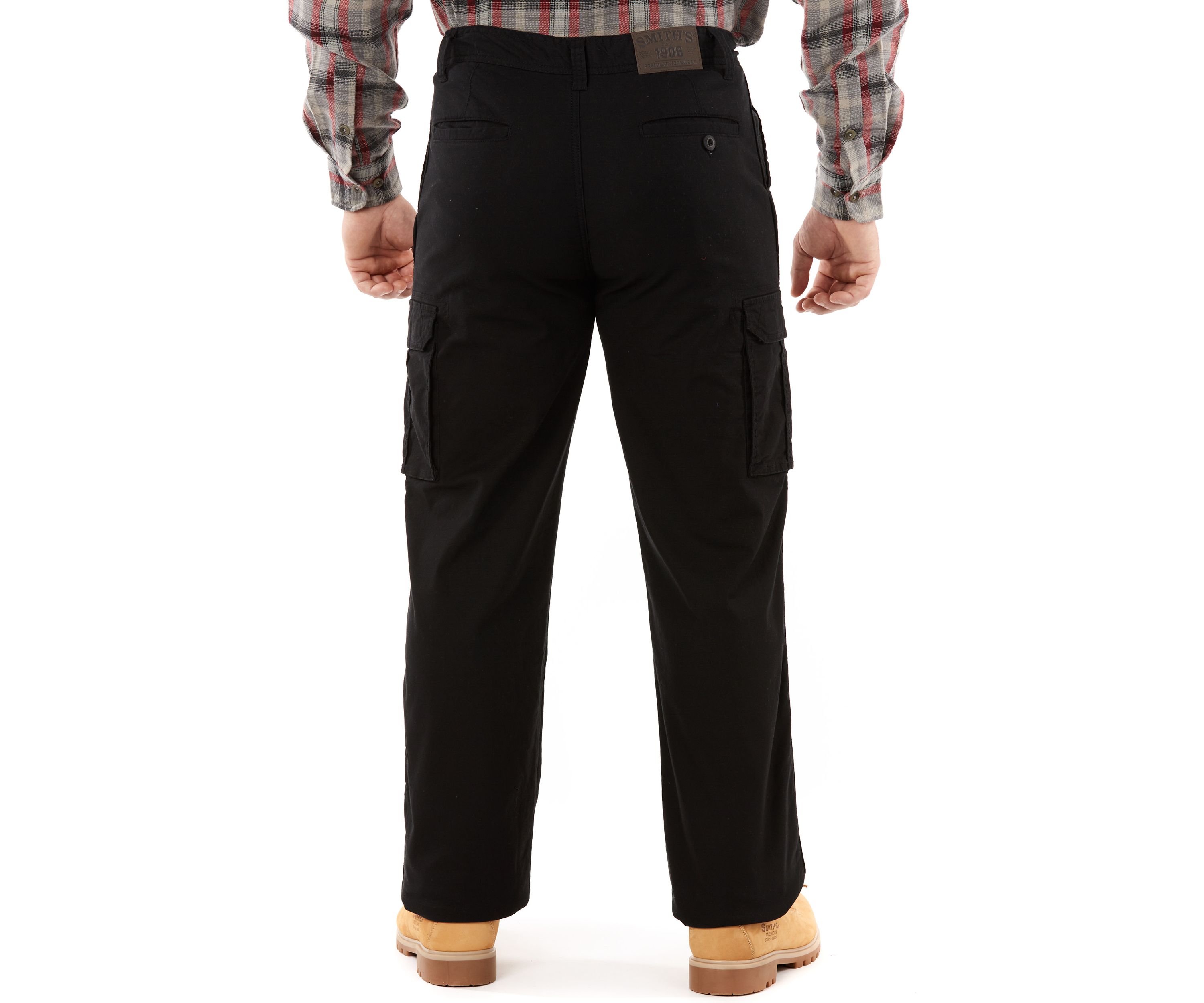 Print Fleece Lined Cargo Canvas Pants