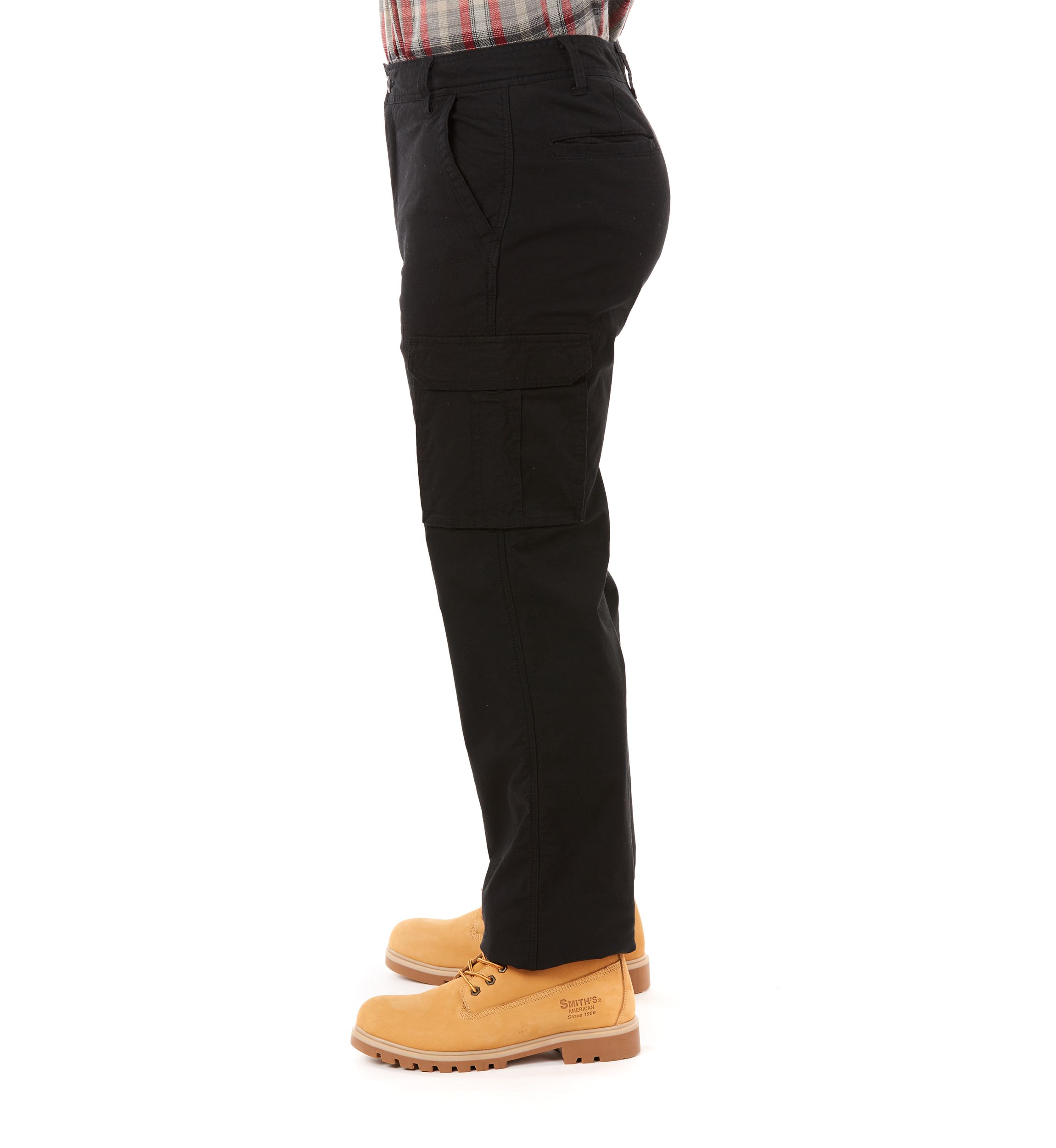 Print Fleece Lined Cargo Canvas Pants