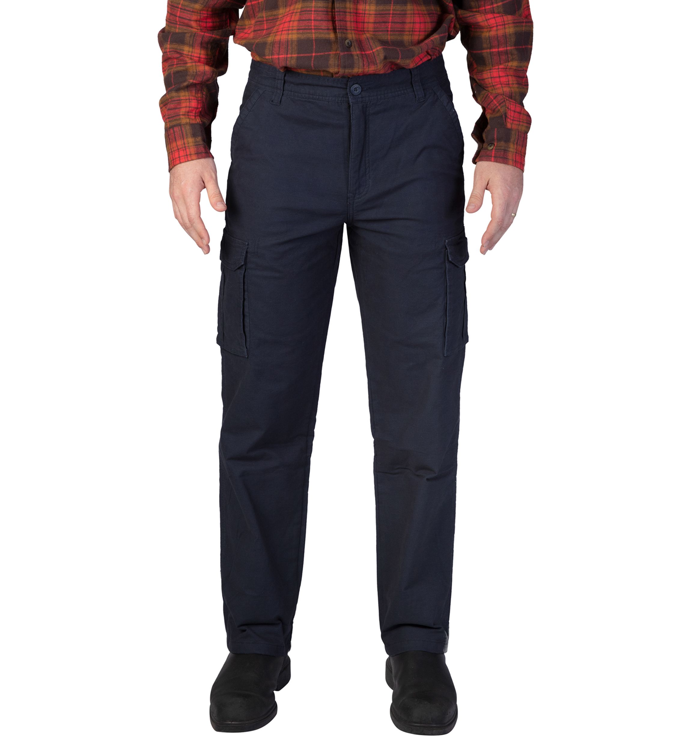 Stretch Fleece-Lined Canvas Cargo Pant